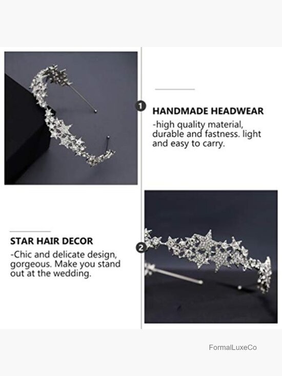 Rhinestone Star Tiara Headband - Crystal Bridal Crown Wedding Hair Accessory main image 5